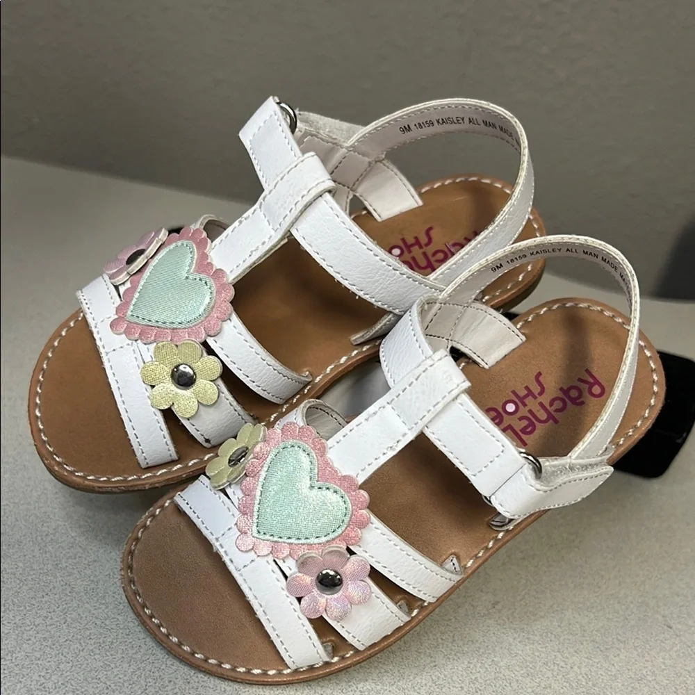 Rachel Shoes Floral White and Pink Kids Sandals